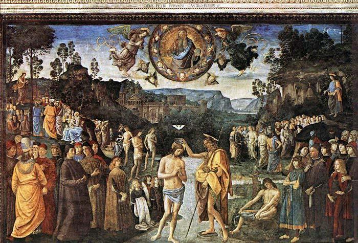 PERUGINO, Pietro Baptism of Christ oil painting picture